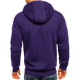 thumbnail image 5 of Baqcunre 2023 Fashion Long Sleeve Solid Zip Up Hooded Sweatshirt Jacket Streetwear With Zip Pocket,L,Hoodies For Men,Mens Sweatshirt,Zip Up Hoodie,Men'S Fashion Hoodies & Sweatshirts,,Purple, 5 of 5