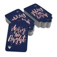 thumbnail image 2 of Inkdotpot Merry And Bright Christmas Bottle Tag Real Rose Gold Foil Favor Hang Tags Pack Of 50, 2 of 6