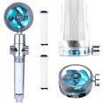 thumbnail image 2 of Cabezal de ducha 2022 con rotación de 360 grados, flujo de ahorro de agua, turboventilador, inyección hidráulica, pulverizador de alta presión, accesorios de baño, 2 of 4