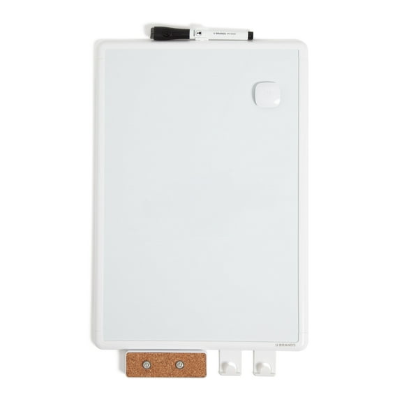 U Brands 11x16 in. Dry Erase Whiteboard Value Pack, White Frame
