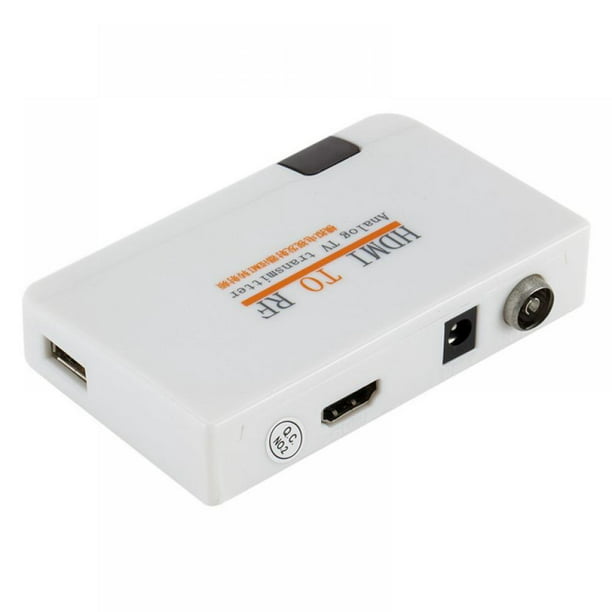 HDMI to Coaxial RF Converter Old TV - HDMI in Coax Out Transmitter Box with F Type to PLA Coaxial Cable & Remote Control Zoom Function 1080P Input Analog