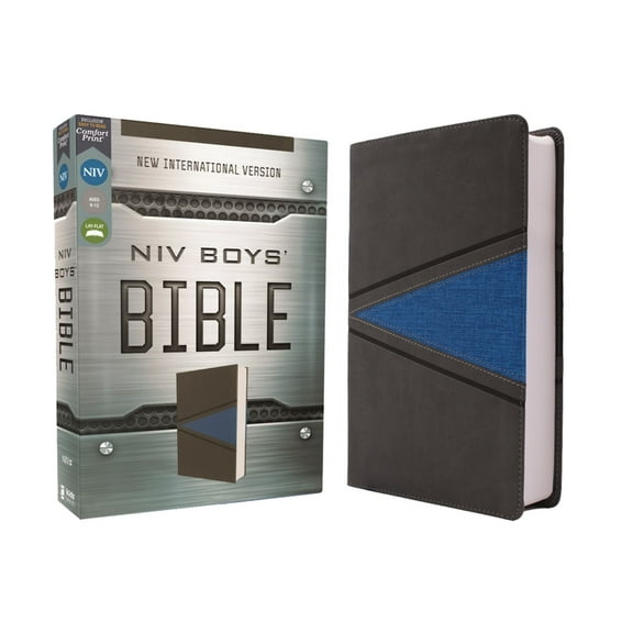 Niv, Boys Bible, Leathersoft, Gray/Blue, Comfort Print, (Hardcover)