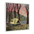 thumbnail image 2 of Kate and Laurel Sylvie Camping Tent 2 Framed Canvas Wall Art by Emily Kenney, 22x22 White, Contemporary Nature Art, 2 of 6