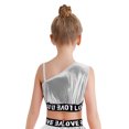 thumbnail image 3 of TSSOE Boys Girls Cheerleading Stage Performance Shirt Athletic Hip Hop Jazz Tank Crop Tops Sequins Dance Vest A Silver 5-6, 3 of 8
