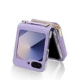 thumbnail image 4 of ChicShell Wallet Case For Samsung Galaxy Z Flip 6, RFID Blocking PU Leather Zipper Handbag Purse Flip Cover, Kickstand Case with Card Slots Holder Wrist Strap Lanyard, Purple, 4 of 10
