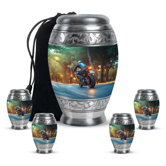 KARYLIZ Motorcycle Urn, Funeral Urn For Ashes Adult Male, Funeral & Burial Urns for Female, Decorative Cremation Urns for Ash, Gift for Father & Mother