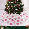 thumbnail image 6 of FMSHPON Valentines Day Valentine's Day Hearts Plaid Tartan Flowers Xmas Christmas Tree Skirt Stand Mat for Holiday Party Decoration Indoor Outdoor 48 inches, 6 of 6