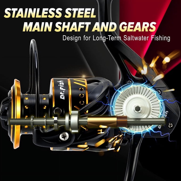 engine powered fishing reel Penn International VI Autostop Electric Reels Silver / 80 It works for both sides.Dr.Fish Saltwater spinning reels are armed with 9+1 marine grade stainless steel ball bearings Electric Fishing Reels | White
