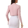 thumbnail image 3 of INSPIRE CHIC Open Front Bolero for Women's Long Sleeve Shrug Crop Cardigan XL Dusty Pink, 3 of 6