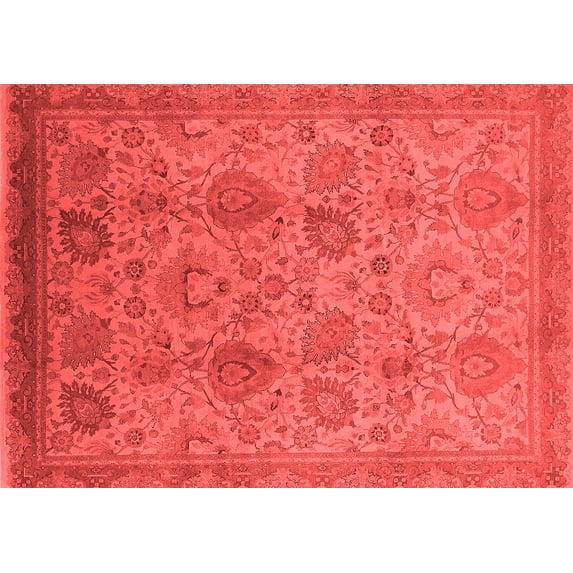 Ahgly Company Indoor Rectangle Oriental Red Industrial Area Rugs, 7' x 9'