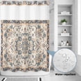 thumbnail image 2 of No Hook Shower Curtain, Boho Blue Shower Curtains for Bathroom with See Through Top Window, Southwestern Ethnic Vintage Mexican Flowers Waterproof & Washable Bath Curtain Extra Long 72"x96", 2 of 9