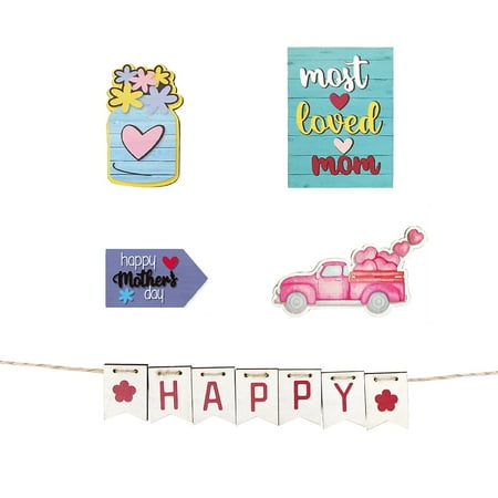 

YruYptpaln Serving Trays for Coffee Table Copper Coffee Bar Tray round Day Heart Tiered Tray Wooden Sign Truck Mom Letters Wooden