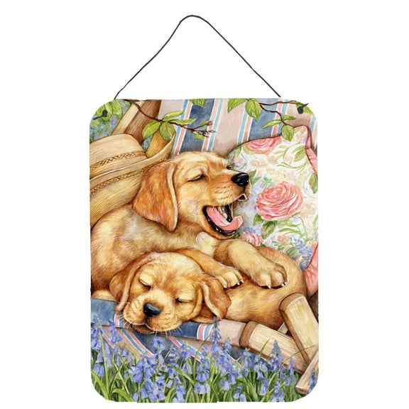 Yellow Labrador Deck Pups Wall or Door Hanging Prints