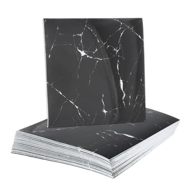 Uxcell 20pcs Peel and Stick Marble Tiles, Waterproof Wall Panel Backsplash, 12"x12" PVC Peel and Stick Shower Tiles for Bathroom, Black and White Root Design