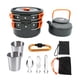 thumbnail image 3 of Kit de utensilios de cocina para acampar, olla, sartén y hervidor para trekking y mochileros al aire libre. Naranja, 3 of 9