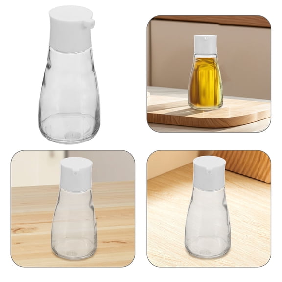 WHAMVOX Glass Dispenser Bottles, 170ml Olive Oil Cruet for Kitchen Cooking, Barbecue, Sauce Glass Bottle Set
