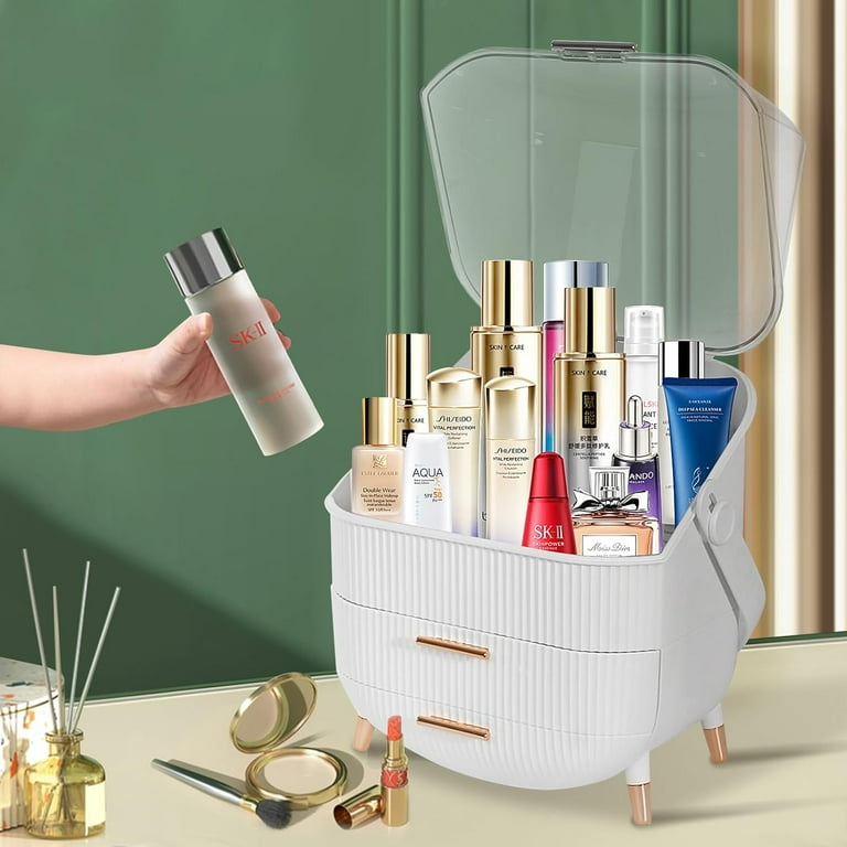 Egg Shape(Oval) Makeup Storage Box, Countertop Portable Vanity