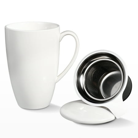 

Oyang Tea Cups with Infuser and Lid 16 ounces Large Tea Infuser Mug with Tea Bag Holder for Loose Tea Ceramic Tea Steeping Mug