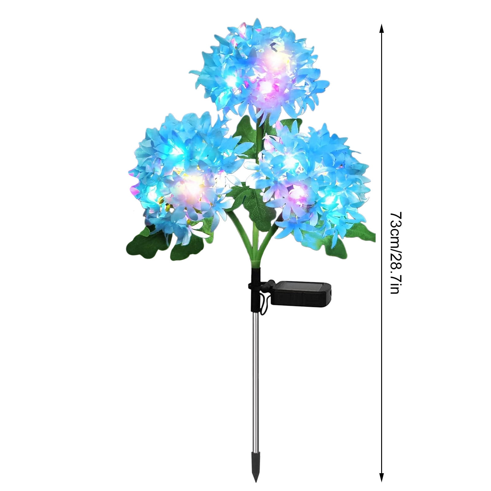 Uiz Merueh Solar Garden Lights - Upgraded Version Outdoor Lights, Colorful Hydrangea Flower Light for Yard Decor, Garden Decoration, Two Lightning Modes & Enlarged Solar Panel