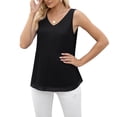thumbnail image 4 of Asklazy Women's Summer Sleeveless Chiffon Blouse Business Casual Tank Flowy Tops for Women,US Size,Black,L, 4 of 10