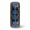thumbnail image 3 of Edward Mirell Black Titanium Blue 9mm Ring Wedding Man Fancy Designed  For Dad Mens  For Him, 3 of 10