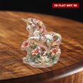 thumbnail image 5 of Rotating acrylic ornament featuring a marble unicorn statue among red lilies with a vibrant rainbow horn, dreamy and romantic, ultra-realistic details, 5 of 8