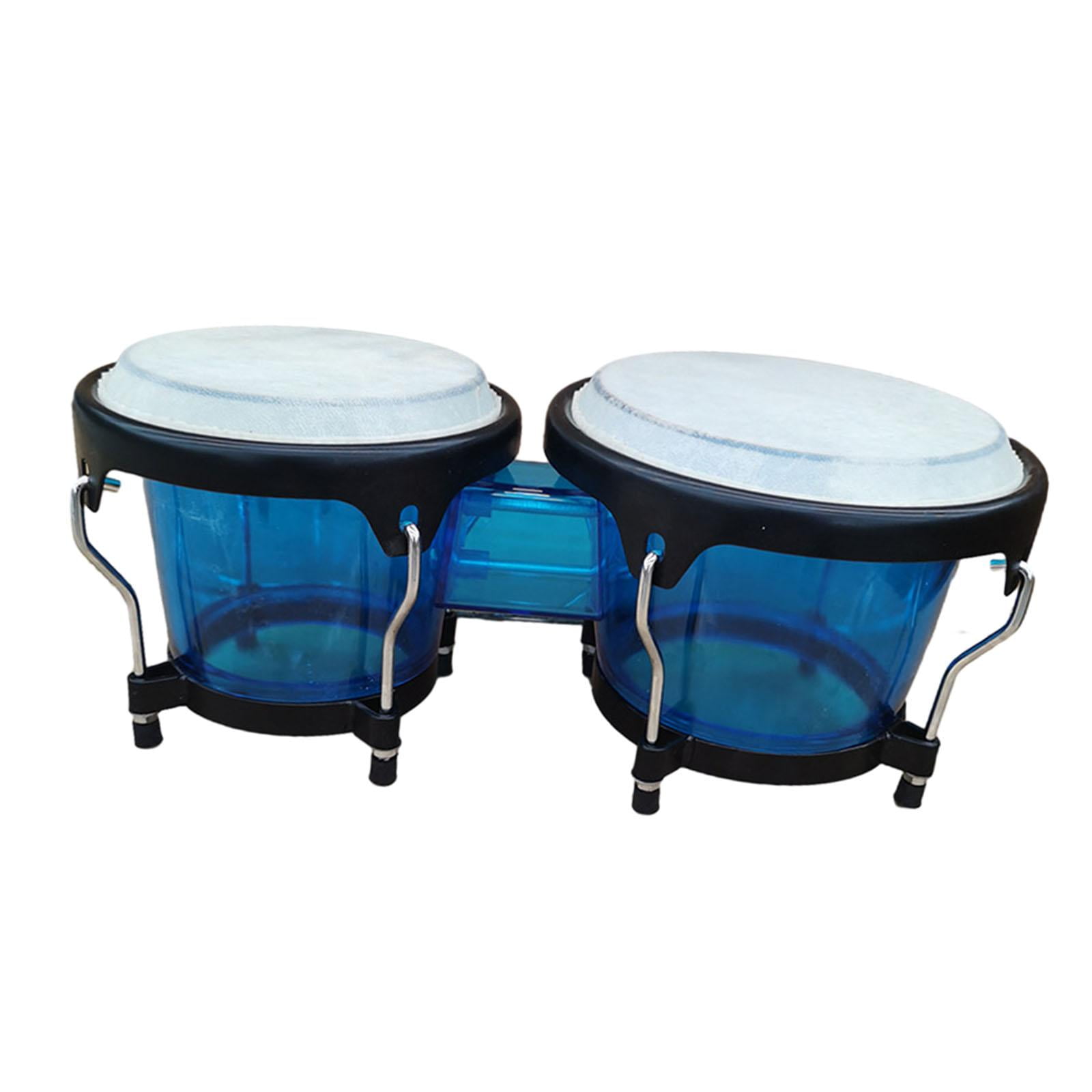 LeeQinersw Bongo Drum Set Music Instruments Educational African Drum 6'' and 7 '' for Gifts Blue