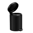 thumbnail image 2 of Gytml Stainless Steel Bathroom Can With Lid ,Detachable Black Round Garbage Can,Low Noise Multifunctional Small Metal Step Wastebasket For Office, Bedroom, Toilet Black-25cmÃ17cm, 2 of 5