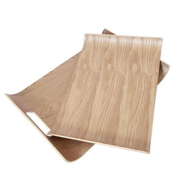 HEALEEP Food Trays for Eating 1Pcs Square Wood Tray 36x25x3cm Ashtree Wood with Elegant Sides