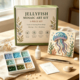 thumbnail image 3 of Jellyfish Mosaic Tile Art DIY Kit, Under the Sea Handmade Craft Project, All Included Art Supplies for Beginners, 3 of 6