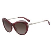 NEW Longchamp LO617S 253 Red & Brown Marble Sunglasses with Brown Lenses & Case