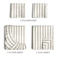 thumbnail image 4 of Striped Bed Sheets - Pin Striped Sheets - Beige Sheets - Tan Striped Sheets - King Striped Sheets - Hotel Luxury Bed Sheets - Deep Pockets - 4 Piece Set - Breathable & Cooling, 4 of 15