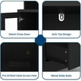 thumbnail image 5 of Ataujin Home Bar & Coffee Station with LED Lights, 47.24" Multi-Functional Cabinet, Lockable Glass Door, and Spacious Countertop. Holds 8 Bottles & 15 Glasses for Living Room, Dining Room, Kitchen, 5 of 8