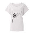thumbnail image 3 of Gibobby Playera de Verano para Mujer Estampado floral cuello en V algodón casual murciélago manga corta camiseta mujer(Blanco,G), 3 of 4