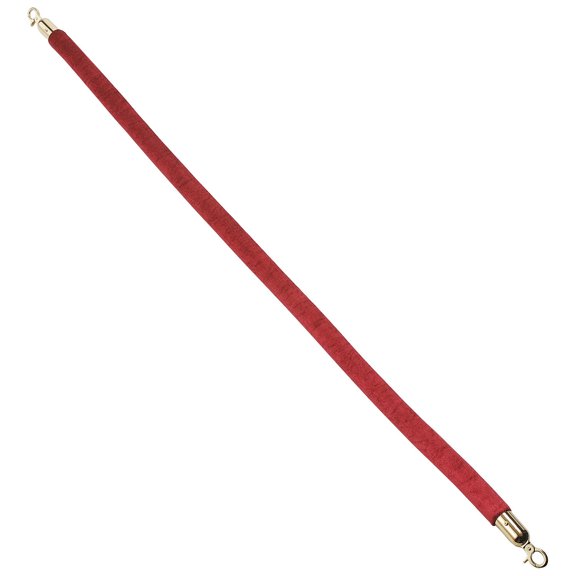 Global Industrial Red Velour Rope 59"" With Ends For Portable Gold Post