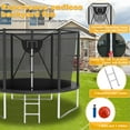 thumbnail image 6 of Elitezip Trampoline for Kids and Adults, 10FT 12FT 16FT 14FT Outdoor Trampolines with Enclosure Net, Basketball Hoop, Ladder, Light, Sprinkler, Backyard Recreational Trampoline, Easy to Install, 6 of 10