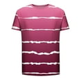 thumbnail image 4 of Dagugfen Plus Size Shirts for Men Summer Short Sleeve Crewneck Loose Fashion Comfy Casual Tee Shirts Striped, 4 of 5