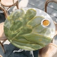 thumbnail image 2 of Sage Green Gold Round Tablecloth, Fitted Table Cover with Elastic for 36"-44" Round Tables, Aesthetics Flower Boho Watercolor Art Table Cloth Outdoor Indoor Dinning Party Waterproof Tablecloths, 2 of 7