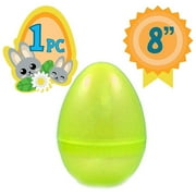 Jumbo 8-Inch Transparent Yellow Glitter Easter Egg - The Perfect Size For Holding Toys, Candy Bars, And Stuffed Animals - Easy To Open, Tough To Break - Great As Party Favors And Basket Stuffers