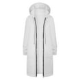 thumbnail image 5 of Women Casual Zip up Polyester Hoodies, Long Hoodie Tunic Jackets Long Sleeve Sweater Dress with Side Pockets White 2XL, 5 of 7