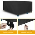 thumbnail image 5 of SHELTUSE Square Patio Table Cover - 128 L x 128 W x 28 H IN Waterproof Outdoor Patio Furniture Cover for Table, Chair and Sofa, Windproof & UV-Protection Patio Cover, Black, 5 of 7