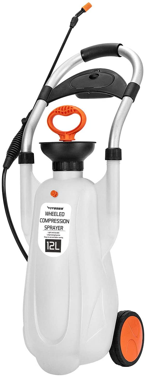 VIVOSUN 3.2 Gallon Lawn and Garden Wheeled Pump Compression Sprayer