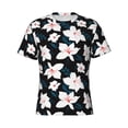 thumbnail image 4 of Vsdgher Lilies Flowers Print Men's Dry Fit Mesh Athletic Shirts Moisture Wicking Tennis T-Shirt Tops, 4 of 9