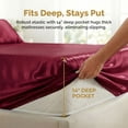 thumbnail image 3 of Lipa Satin Sheets Queen Sheet Set, Silky Luxury Bed Sheets With Deep Pocket,4 Pieces,Burgundy, 3 of 8