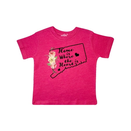 

Inktastic Connecticut Home is Where the Heart is with Watercolor Gift Toddler Boy or Toddler Girl T-Shirt
