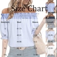 thumbnail image 3 of Womens Tops Short Sleeve Shirts Off the Shoulder Tops for Women Crewneck Dressy Casual Blouses Black 2XL, 3 of 5