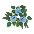 thumbnail image 4 of Coronas de anillos de velas navideñas, adornos de hojas artificiales, guirnalda de velas, mesa para fiestas, bodas, vacaciones, decoración del hogar azul, 4 of 9