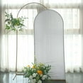 thumbnail image 5 of Efavormart 6ft Shiny Silver Spandex Fit Round Top Backdrop Frame Stand Cover, 2-Sided Metallic Sparkly Wedding Arch Cover, 5 of 6