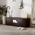 thumbnail image 6 of Costway 43''x15''x15'' Large Folding Storage Faux Leather Ottoman Pouffe Box Stool Brown, 6 of 10