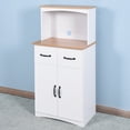 thumbnail image 5 of DeeHome Wooden Kitchen Cabinet White Pantry Storage Microwave Cabinet with Storage Drawer, 5 of 9